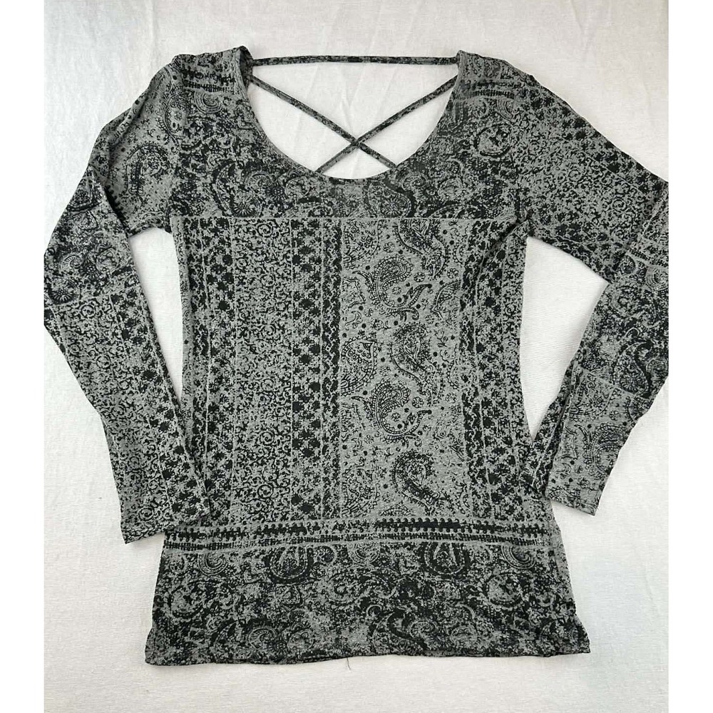Earth Yoga‎ Boho Paisley Yoga Top Womens M Criss Cross Back